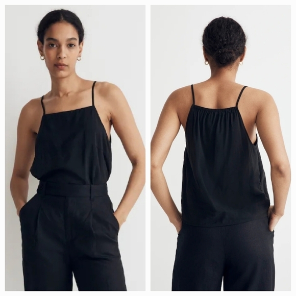 Madewell Square Neck Cami Drapey Apron Tank Top - Picture 1 of 12